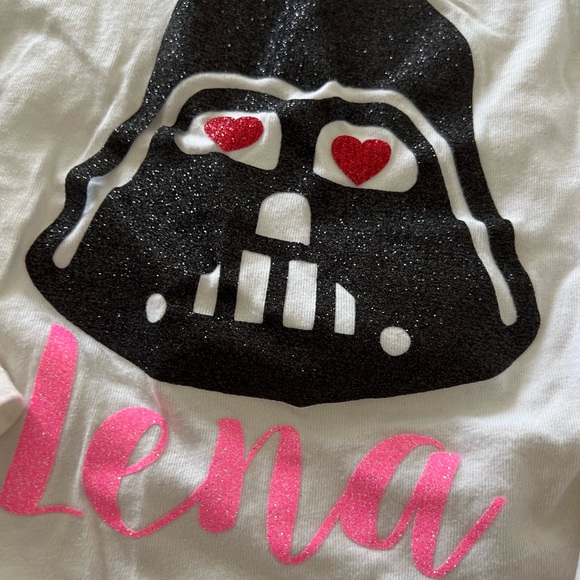 Girls custom name LENA valentines Darth Vader Star Wars shirt - Picture 2 of 3